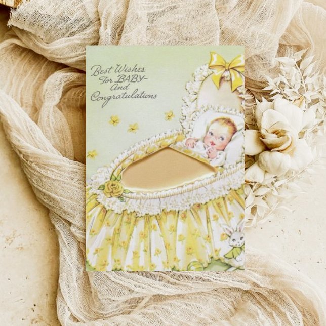 Carte vintage de félicitations pour bébé (Créateur téléchargé)