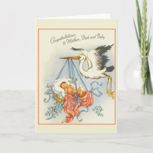 Carte vintage de félicitations pour bébé