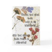 Carte vintage de Fleurs Pressées