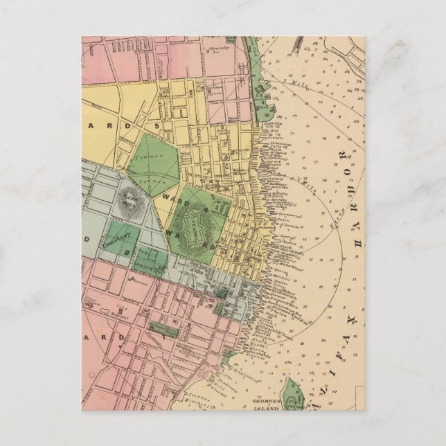 Carte vintage de Halifax (Nouvelle-Écosse) (1878) (Devant)