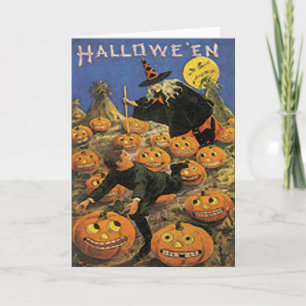 Carte vintage de Halloween de correction de