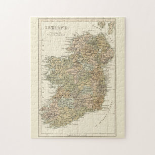 Carte vintage de Irlande 1862 Puzzle