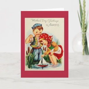 Carte vintage de la fête des mères de la tante