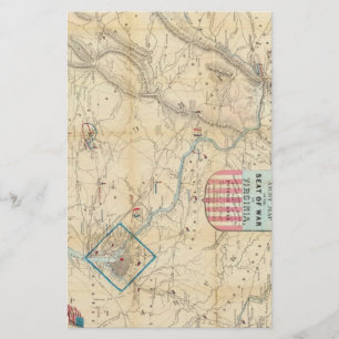 Carte vintage de la guerre civile de Virginie du N
