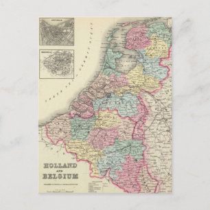 Carte vintage de la Hollande et de la Belgique (18