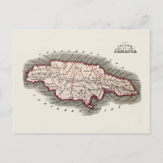 Carte vintage de la Jamaïque (Devant)
