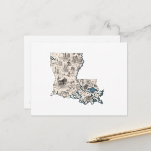 Carte Vintage de la Louisiane Antique State Chart