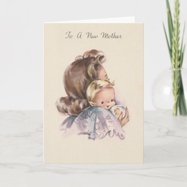 Carte vintage de la nouvelle mère (Devant)