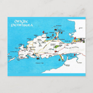 Carte Vintage de la péninsule de Dingle en Irlande