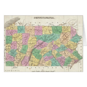 Carte vintage de la Pennsylvanie (1827)