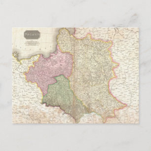 Carte vintage de la Pologne (1818)