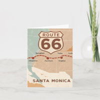 Carte vintage de la route 66 avec des villes histo