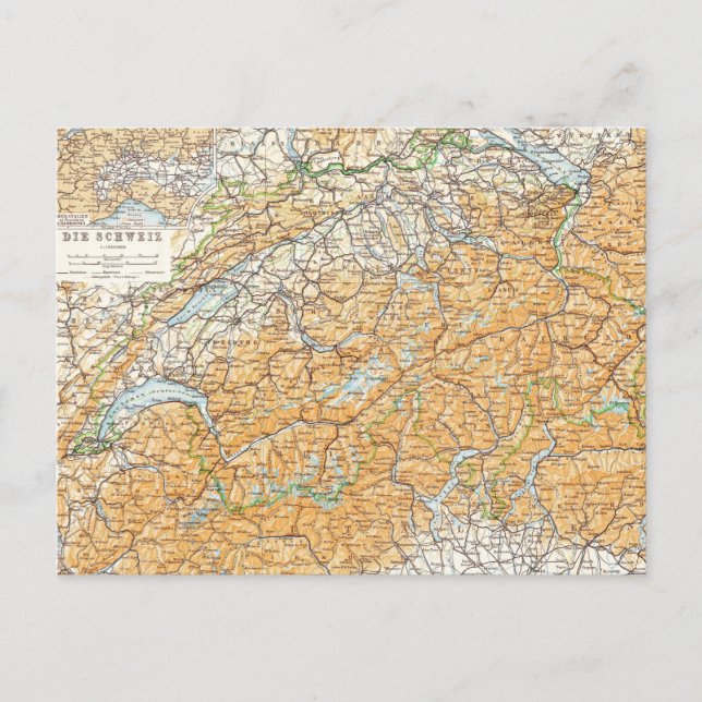 Carte vintage de la Suisse (Devant)