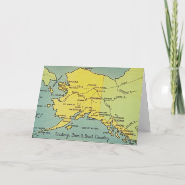 Carte vintage de l'Alaska - Détroit de Bering, Nom (Devant)