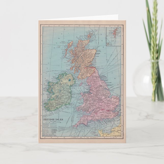 Carte vintage de l'Angleterre (Devant)