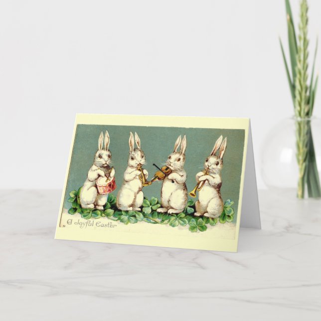 Carte vintage de lapin de Pâques (Devant)