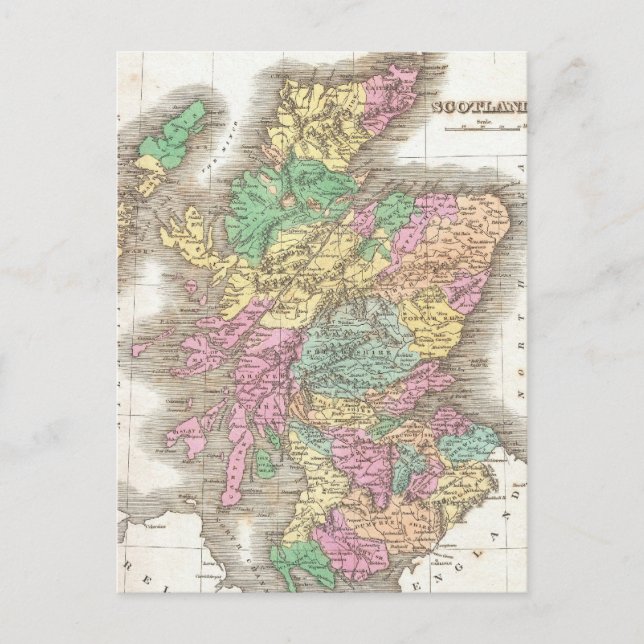 Carte vintage de l'Écosse (1827) (Devant)