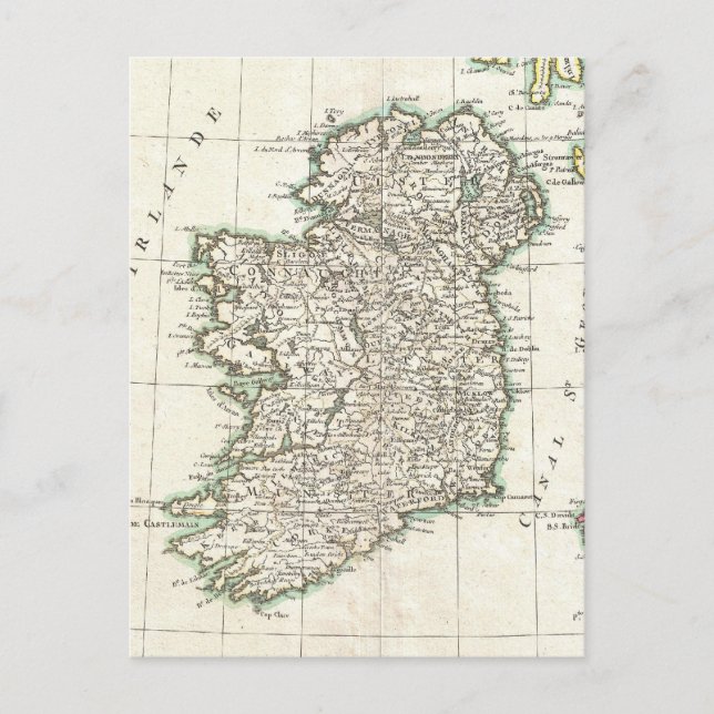 Carte vintage de l'Irlande (1771) (Devant)