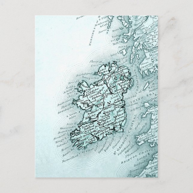 Carte vintage de l'Irlande, vert (Devant)