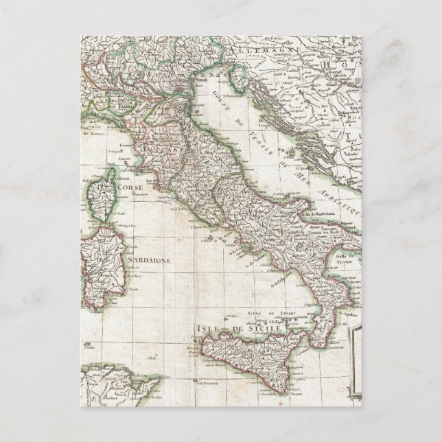 Carte vintage de l'Italie (1770) (Devant)