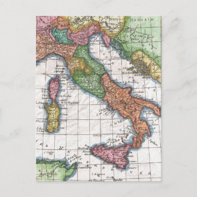 Carte vintage de l'Italie (1780) (Devant)