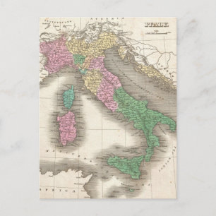 Carte vintage de l'Italie (1827)