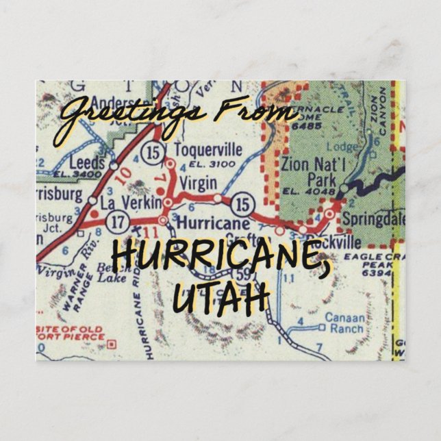 Carte Vintage de l'ouragan Utah (Devant)