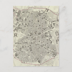Carte vintage de Madrid Espagne (1831)