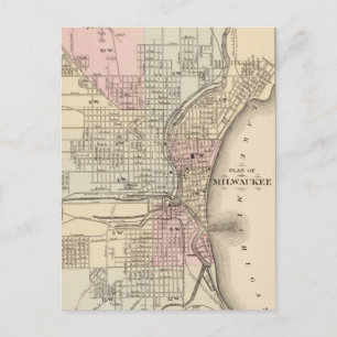 Carte vintage de Milwaukee (1880)