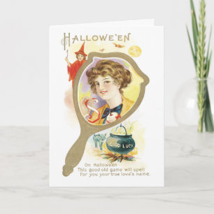 Carte Vintage de miroir de bonne chance