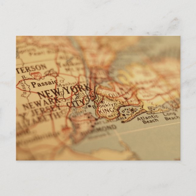 Carte Vintage de NEW YORK (Devant)