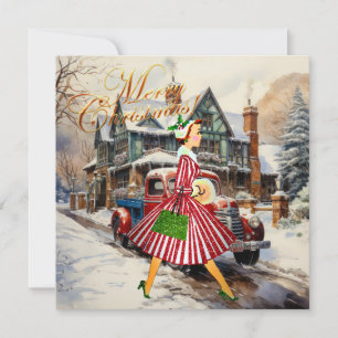 Carte vintage de Noël 1950