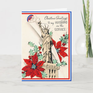 Carte Vintage de Noël militaire