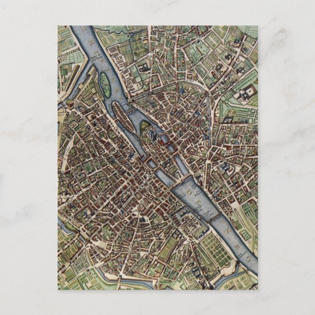 Carte vintage de Paris (Devant)