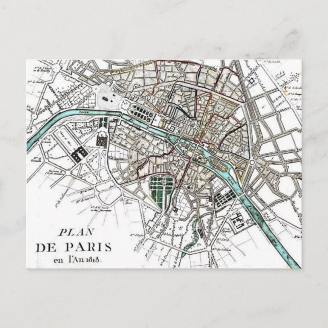 Carte vintage de Paris (Devant)