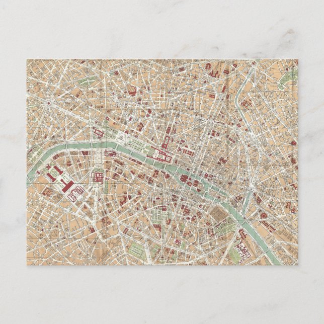 Carte vintage de Paris (1892) (Devant)