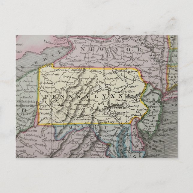 Carte vintage de Pennsylvanie (Devant)