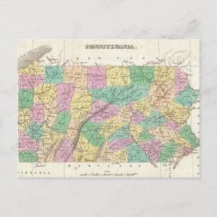 Carte vintage de Pennsylvanie (1827)