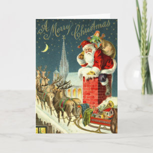 Carte vintage de Père Noël de Noël