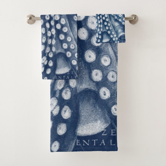 Carte Vintage de poulpe bleue Chic (En situation)