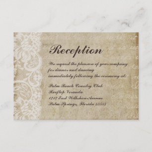 Carte vintage de réception de mariage de Vieux