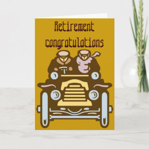 Carte vintage de retraite de voiture