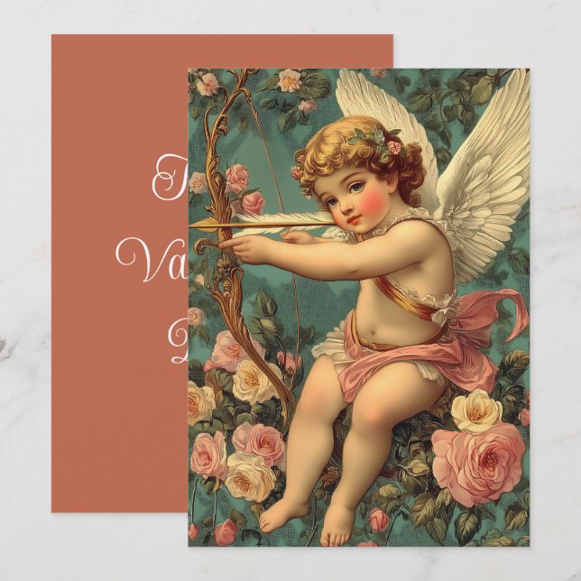 Carte vintage de Saint Valentin (Devant / Derrière)