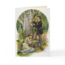 Carte vintage de Saint-Valentin de couples