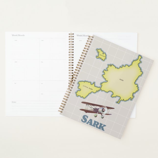 Carte vintage de Sark de style rétro (Devant avec enveloppe)