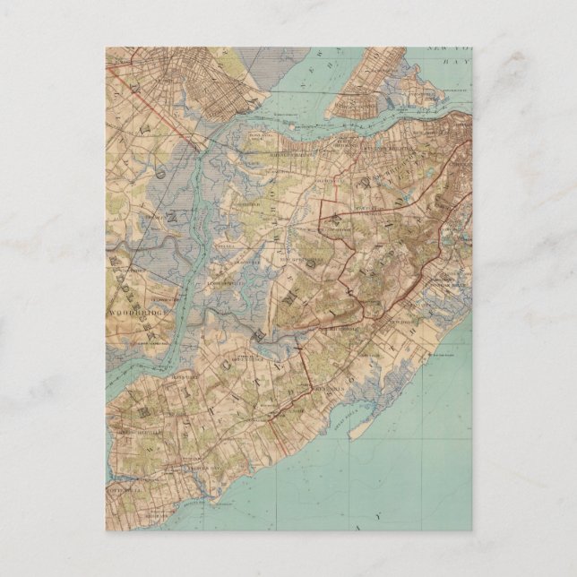 Carte vintage de Staten Island (1891) (Devant)