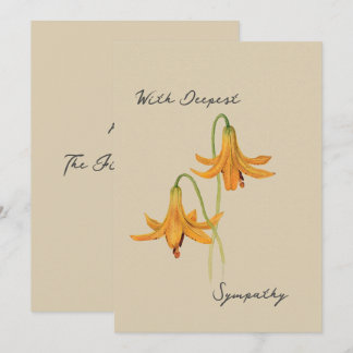 Carte vintage de Sympathie botanique Lily Aquarell