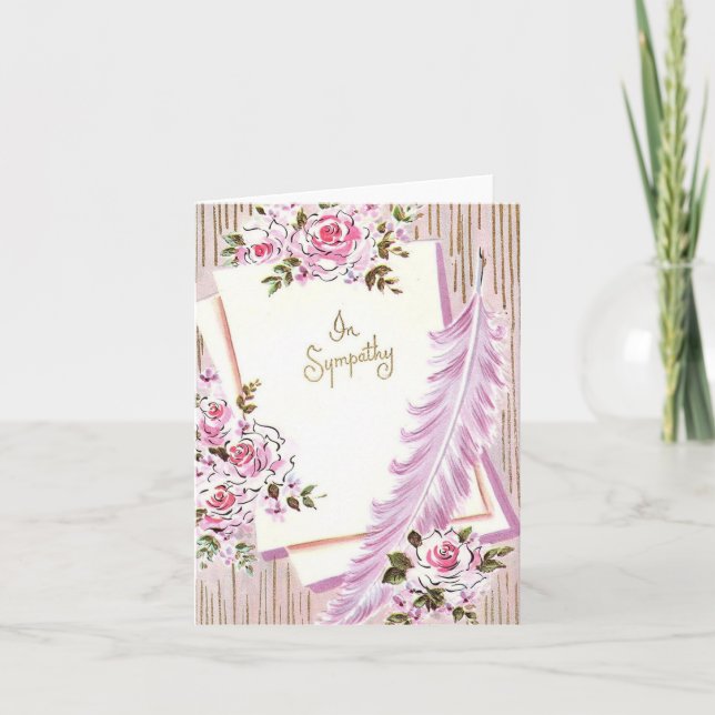 Carte vintage de Sympathie pourpre (Devant)