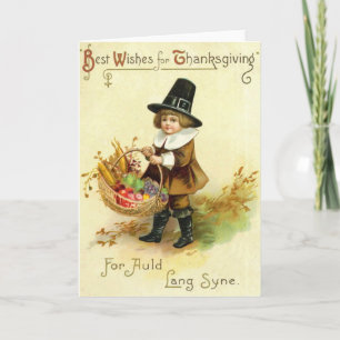 Carte vintage de thanksgiving