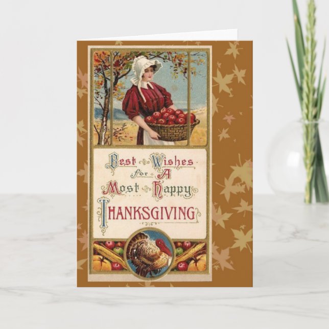 Carte vintage de thanksgiving (Devant)